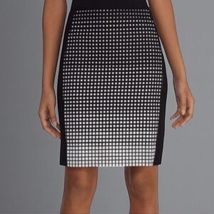 White House Black Market, Black & White Geometric Pencil Skirt, Size 2